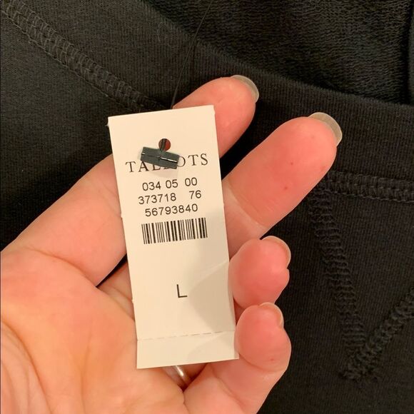 Talbots NWT Black Dress with Blue and Green Accent stripes down the sides large - Picture 7 of 13